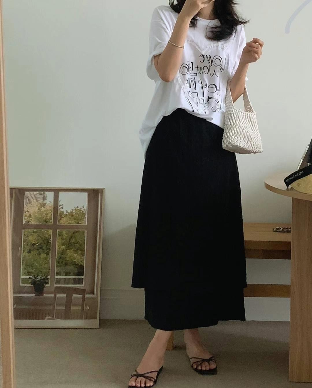 PINK POUCH韓國代購㊣女士新款休閑真品人氣25秋冬職業長裙PINK POUCH長裙圖色2