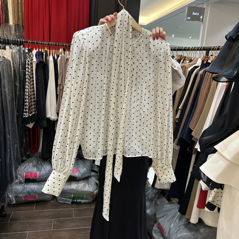 HERISH-HAUTE東大門㊣實拍女裝新款真品時尚襯衫蕾絲衫含脖帶HERISH-HAUTE襯衫/蕾絲衫