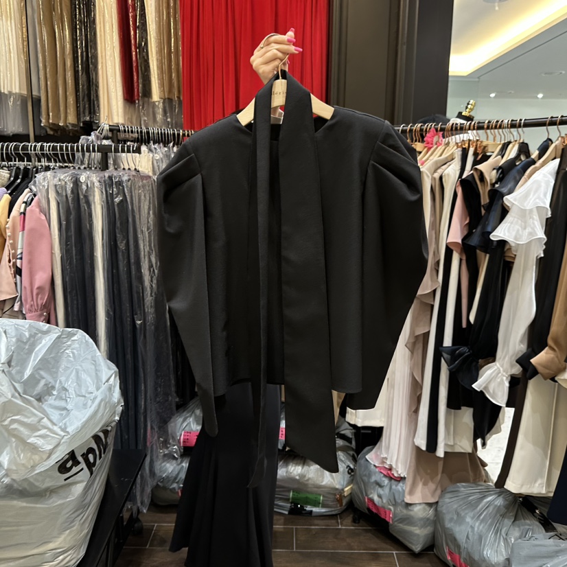 HERISH-HAUTE東大門㊣實拍女士新品推薦熱賣襯衫蕾絲衫含脖帶HERISH-HAUTE襯衫/蕾絲衫圖色3