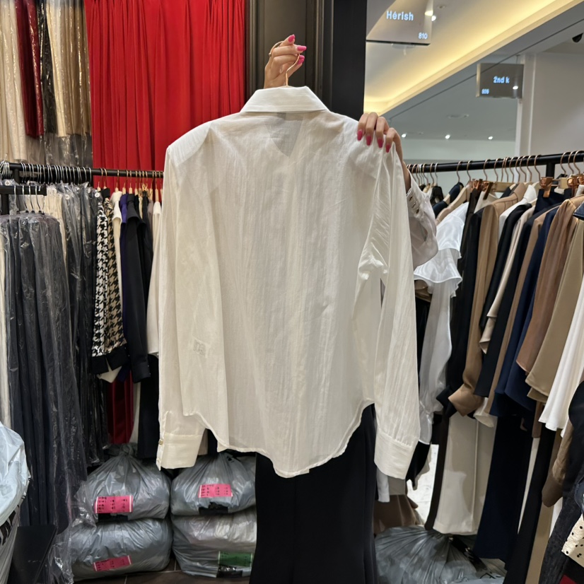 HERISH-HAUTE東大門㊣實拍女裝新款真品25秋冬襯衫蕾絲衫透明HERISH-HAUTE襯衫/蕾絲衫