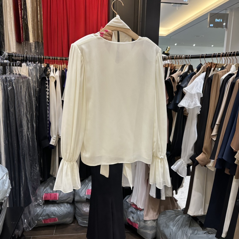 HERISH-HAUTE東大門㊣直郵女士新品休閑時尚襯衫蕾絲衫含脖帶HERISH-HAUTE襯衫/蕾絲衫