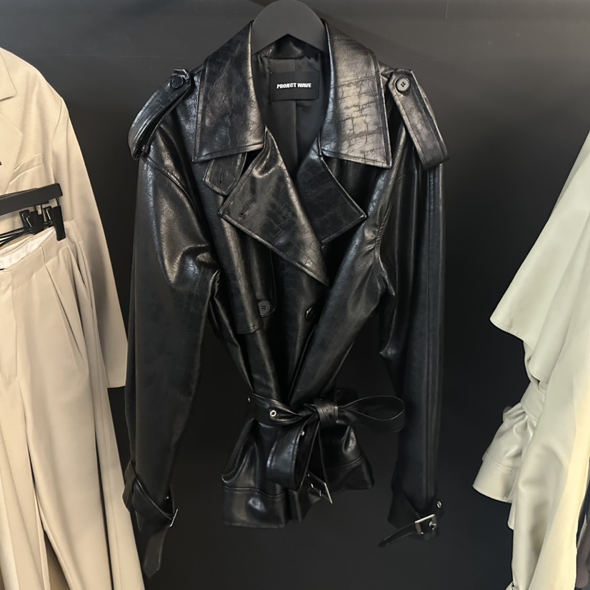 PROJECT WAVE-P東大門㊣代購女士新品25秋冬真品夾克含腰帶PROJECT WAVE夾克圖色2