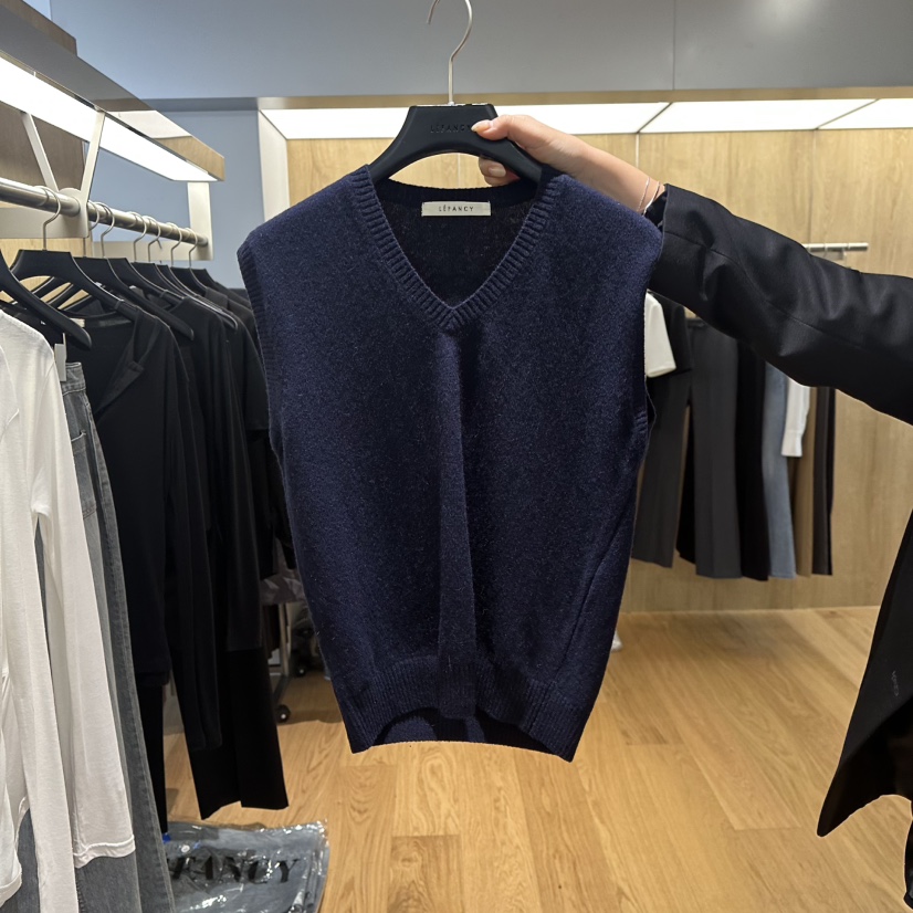 LEFANCY東大門㊣直郵女裝新品時尚推薦休閑真品吊帶背心羊毛LEFANCY吊帶/背心圖色2