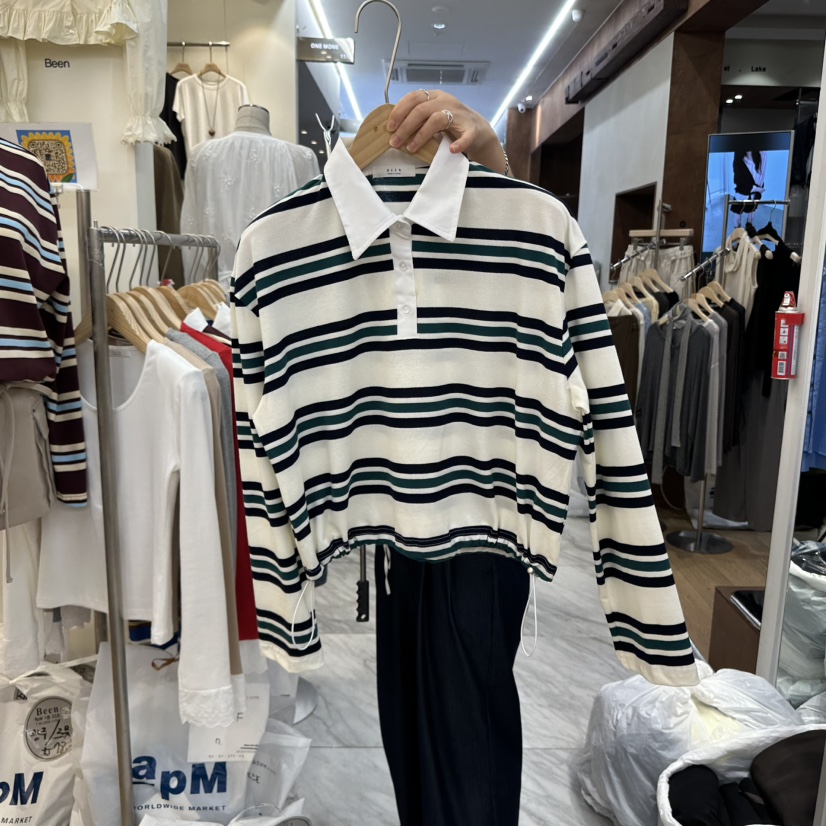 BEEN-A韓國代購㊣女裝新品推薦時尚真品人氣休閑熱賣長袖T恤BEEN-A長袖T恤圖色2
