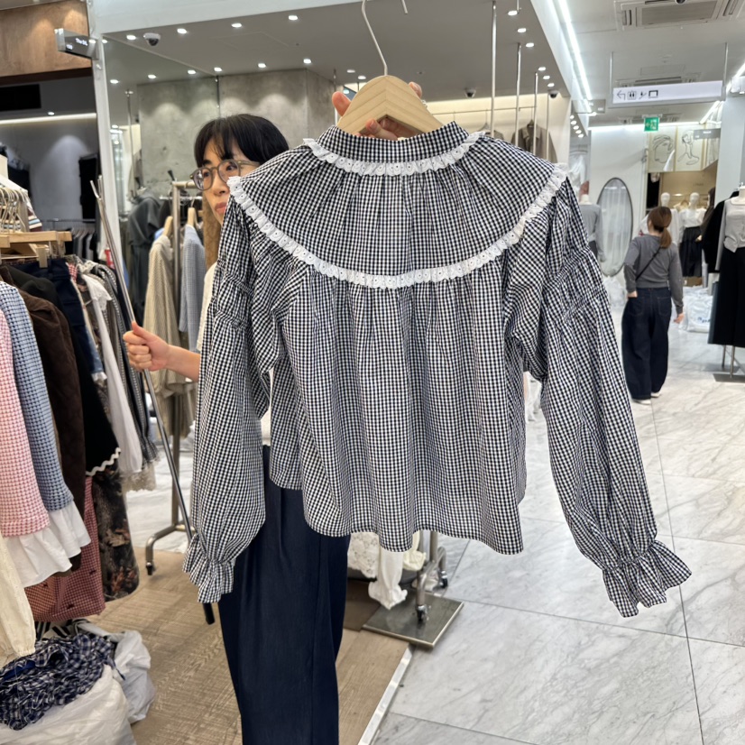BEEN-A韓國直郵㊣女裝新款休閑25秋冬人氣推薦真品襯衫蕾絲衫BEEN-A襯衫/蕾絲衫