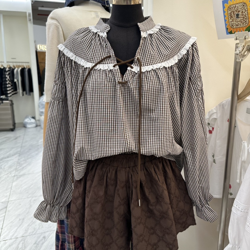 BEEN-A韓國直郵㊣女裝新款休閑25秋冬人氣推薦真品襯衫蕾絲衫BEEN-A襯衫/蕾絲衫