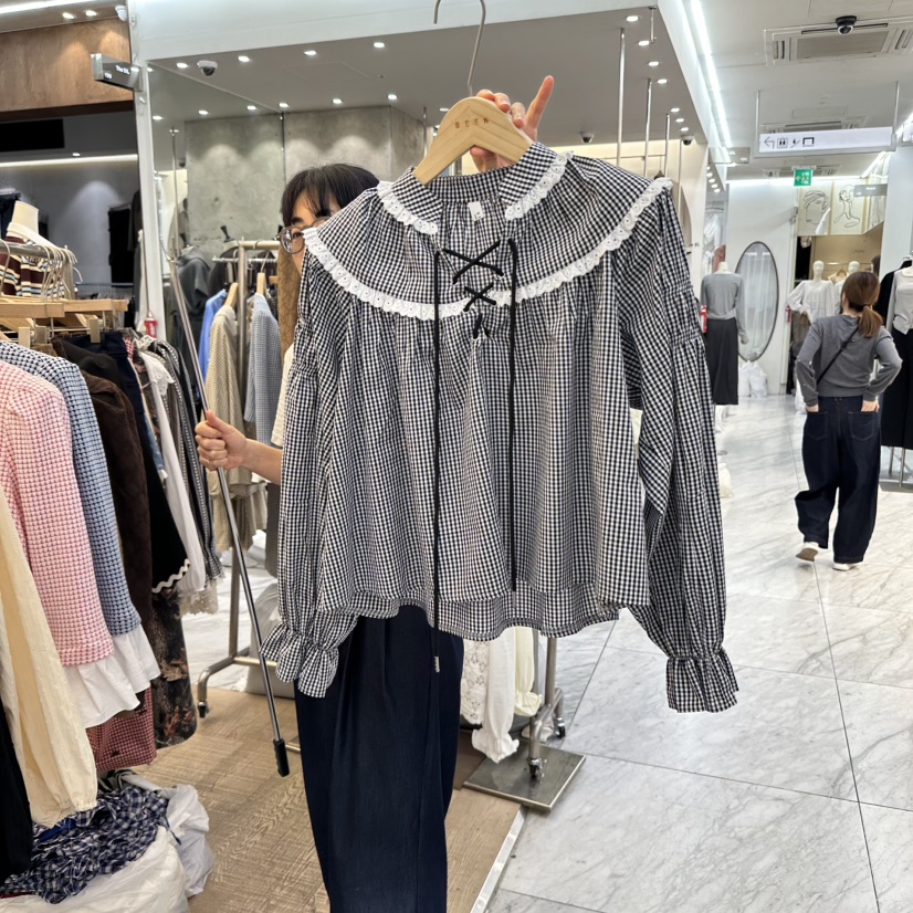 BEEN-A韓國直郵㊣女裝新款休閑25秋冬人氣推薦真品襯衫蕾絲衫BEEN-A襯衫/蕾絲衫圖色2