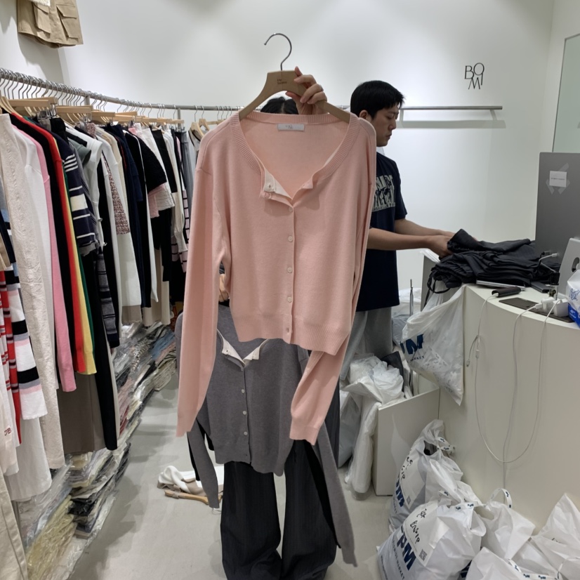 BY BOMI韓國代購㊣女士新款推薦職業時尚真品針織衫假兩件BY BOMI針織衫圖色3