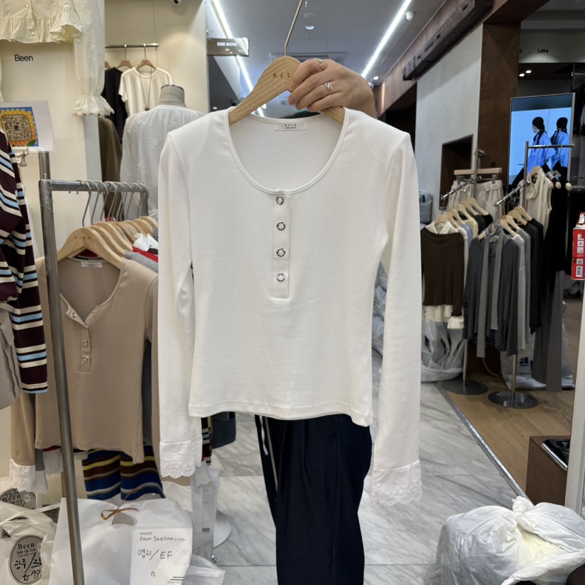 BEEN-A韓國代購㊣女裝新款時尚25秋冬推薦熱賣職業長袖T恤BEEN-A長袖T恤