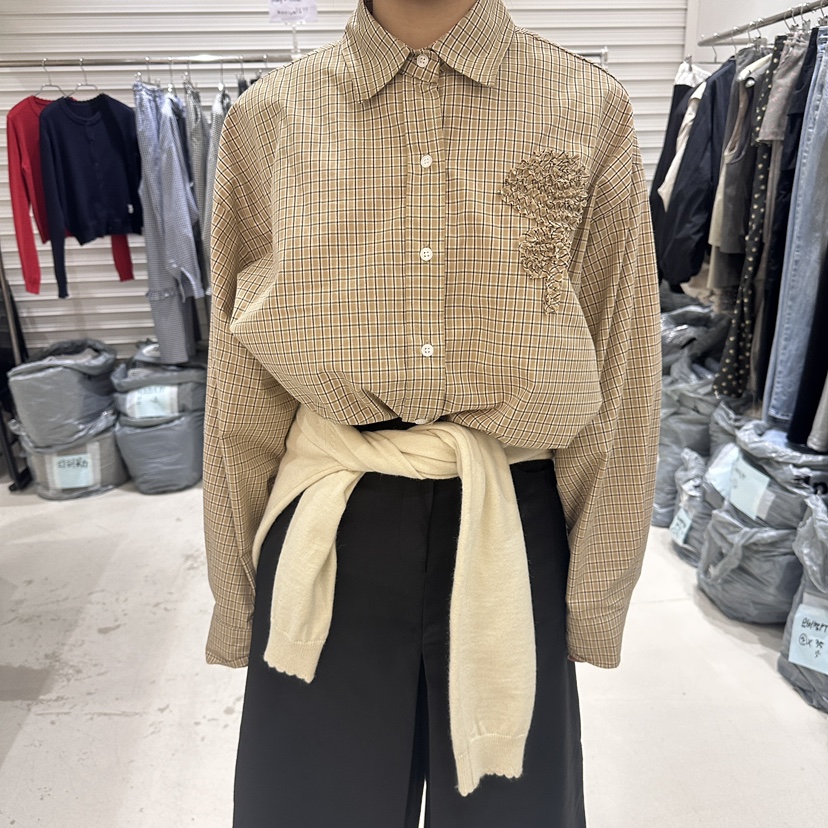 BRICKLANE東大門㊣代購女士新品職業休閑25秋冬真品襯衫蕾絲衫BRICKLANE襯衫/蕾絲衫圖色2