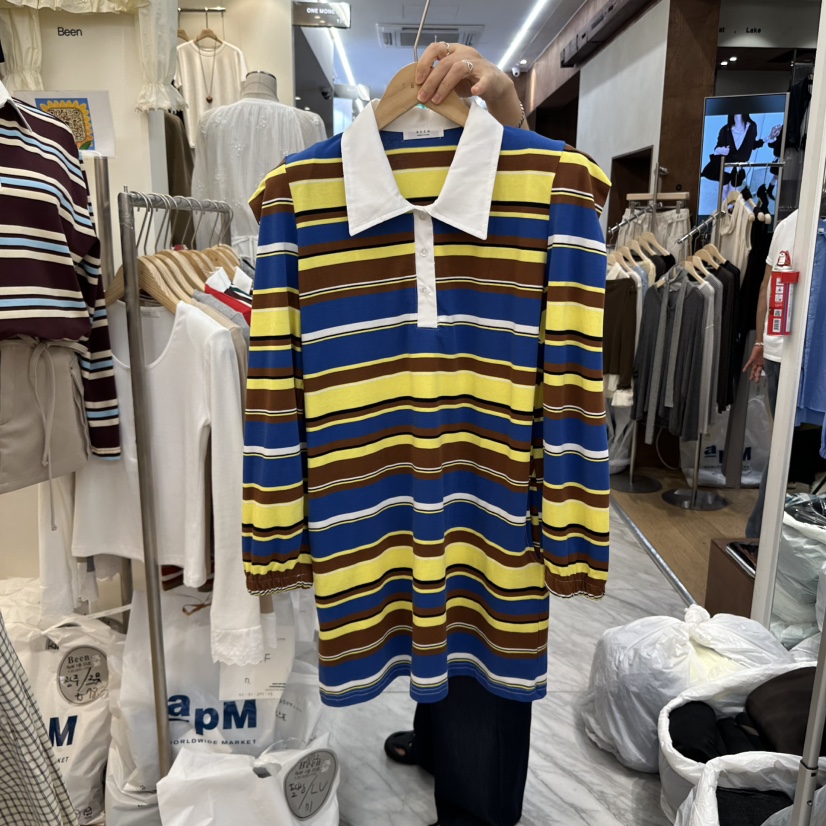 BEEN-A韓國直郵㊣女裝新品職業人氣時尚推薦休閑25秋冬長袖T恤BEEN-A長袖T恤圖色2