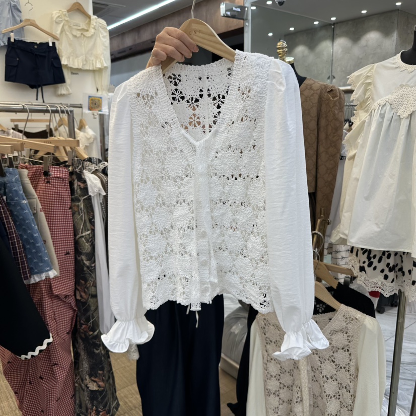 BEEN-A韓國直郵㊣女裝新品職業真品25秋冬推薦休閑襯衫蕾絲衫BEEN-A襯衫/蕾絲衫圖色1