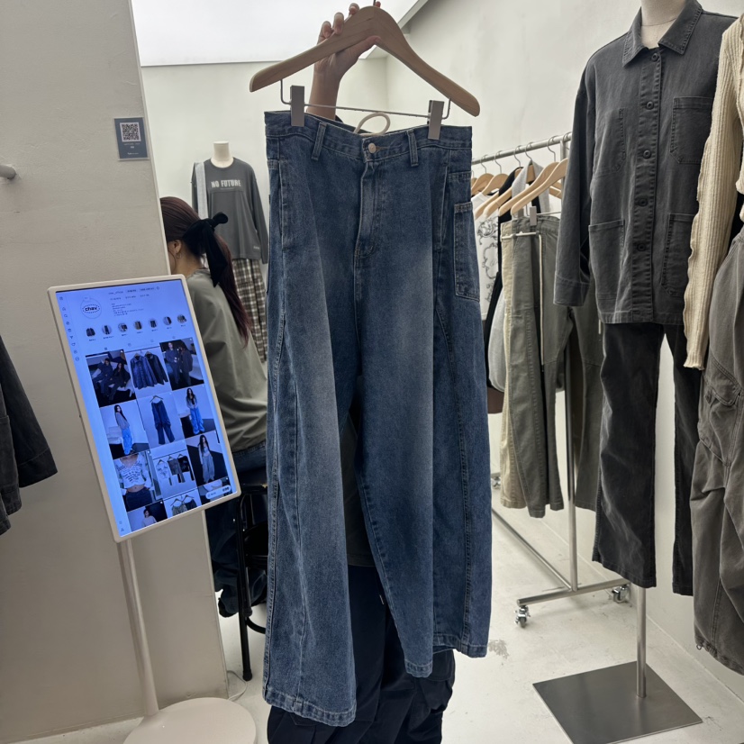 CHAV韓國代購㊣女裝新品熱賣真品人氣25秋冬時尚推薦牛仔褲CHAV牛仔褲