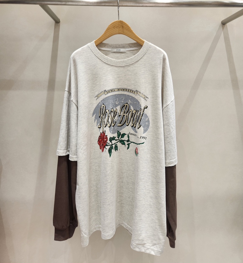 DAZE東大門㊣代購女士新品職業人氣推薦時尚休閑25秋冬長袖T恤Daze長袖T恤圖色2