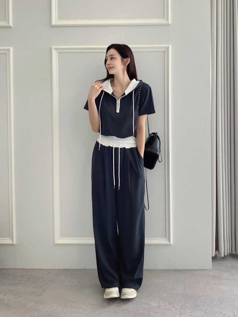 CLOTH東大門㊣實拍女裝新款職業休閑25秋冬熱賣套裝連帽衫套裝CLOTH套裝