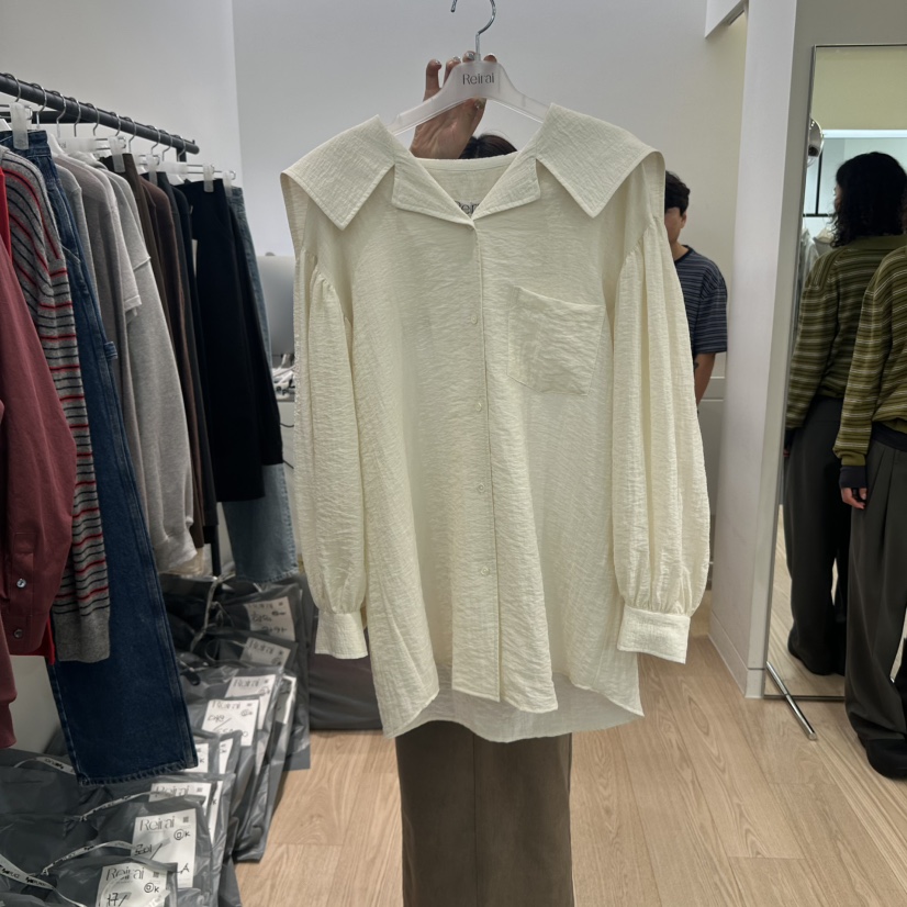 REIRAI東大門㊣實拍女士新品人氣真品時尚25秋冬襯衫蕾絲衫Reirai襯衫/蕾絲衫