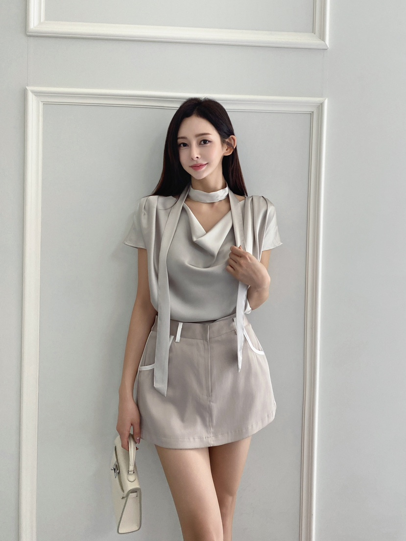 CLOTH韓國代購㊣女士新款職業真品推薦熱賣襯衫蕾絲衫含脖帶CLOTH襯衫/蕾絲衫