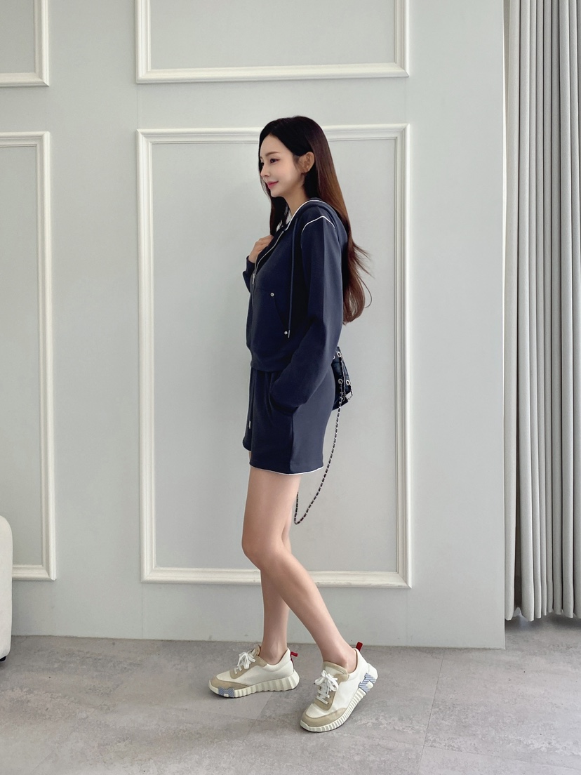 CLOTH東大門㊣實拍女裝新品熱賣人氣時尚套裝連帽拉鏈衫套裝CLOTH套裝