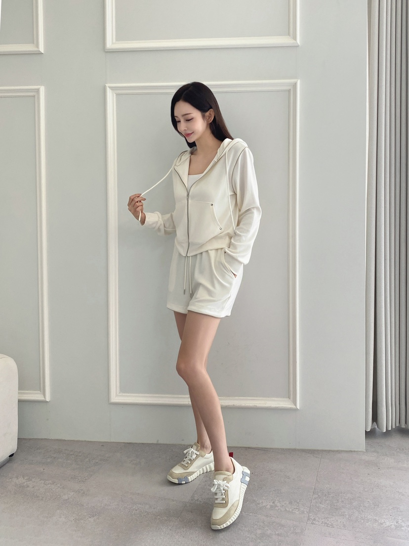 CLOTH東大門㊣實拍女裝新品熱賣人氣時尚套裝連帽拉鏈衫套裝CLOTH套裝