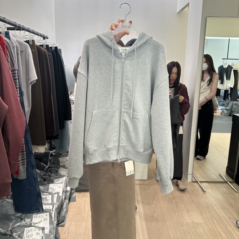 REIRAI東大門㊣代購女裝新品休閑25秋冬職業夾克連帽拉鏈衫Reirai夾克