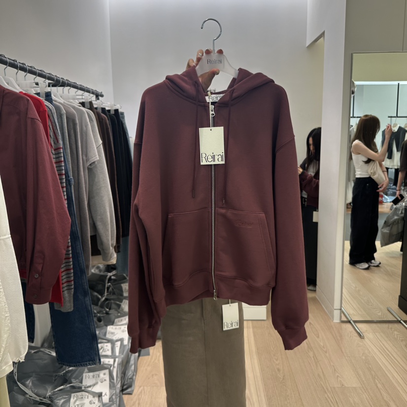 REIRAI東大門㊣代購女裝新品休閑25秋冬職業夾克連帽拉鏈衫Reirai夾克圖色2