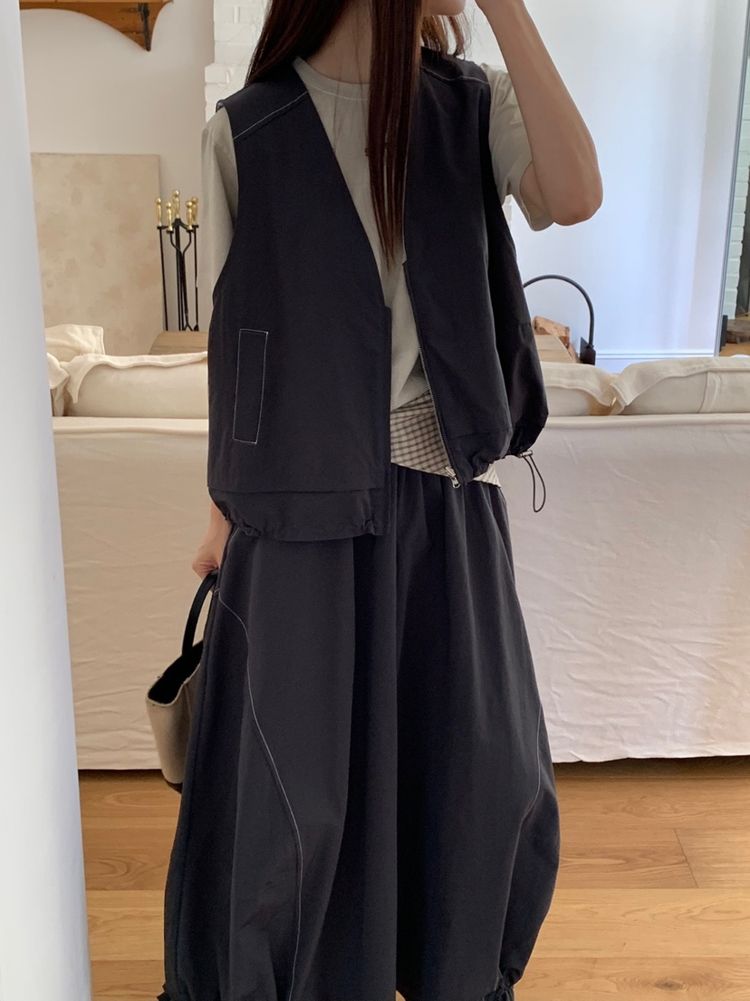 RIVER RAIN韓國代購㊣女士新品熱賣時尚休閑馬甲里外穿雙面RIVER RAIN馬甲