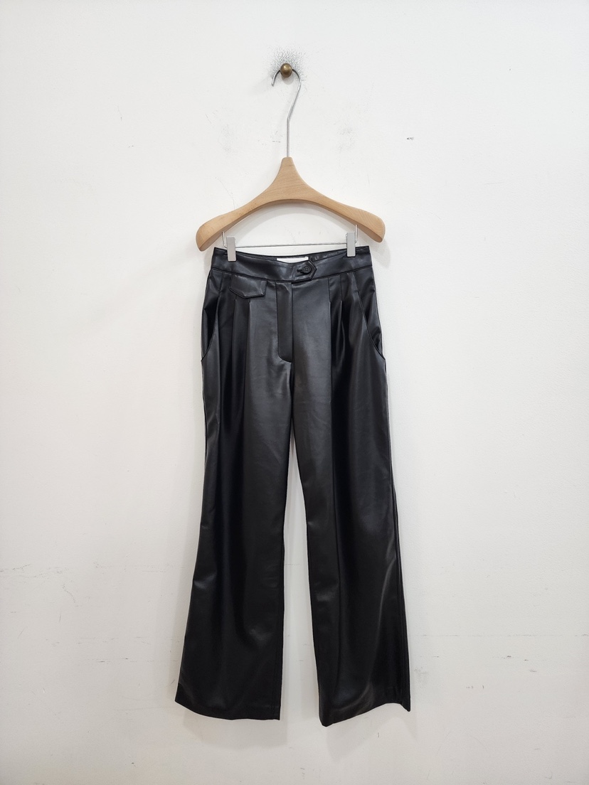 LE MIU東大門㊣代購女士新品職業推薦25秋冬時尚休閑褲小羊皮LE_MIU休閑褲