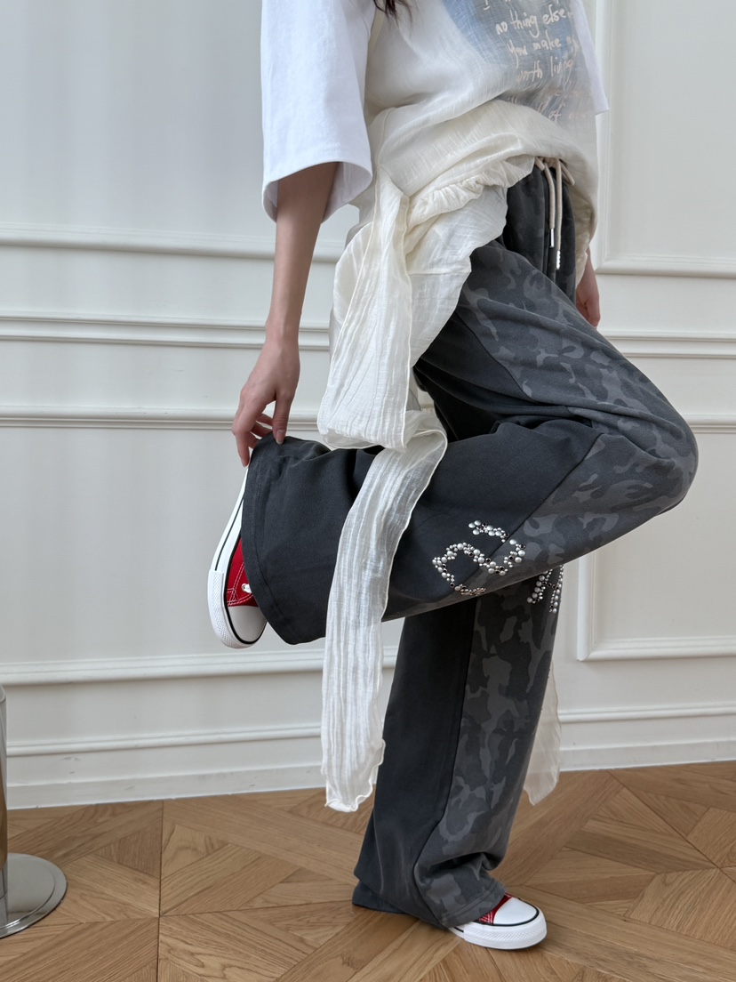 MAISONDEGLORY東大門㊣實拍女裝新款時尚25秋冬真品休閑褲迷彩MAISON DE GLORY休閑褲