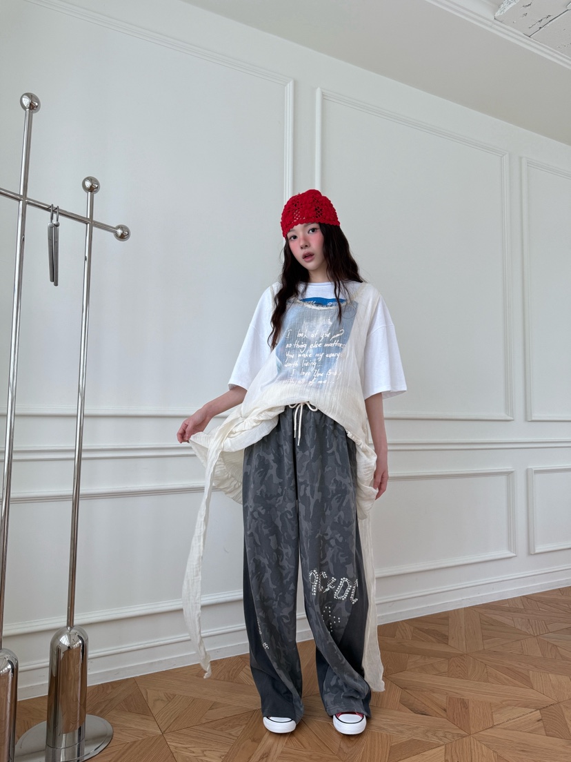 MAISONDEGLORY東大門㊣實拍女裝新款時尚25秋冬真品休閑褲迷彩MAISON DE GLORY休閑褲