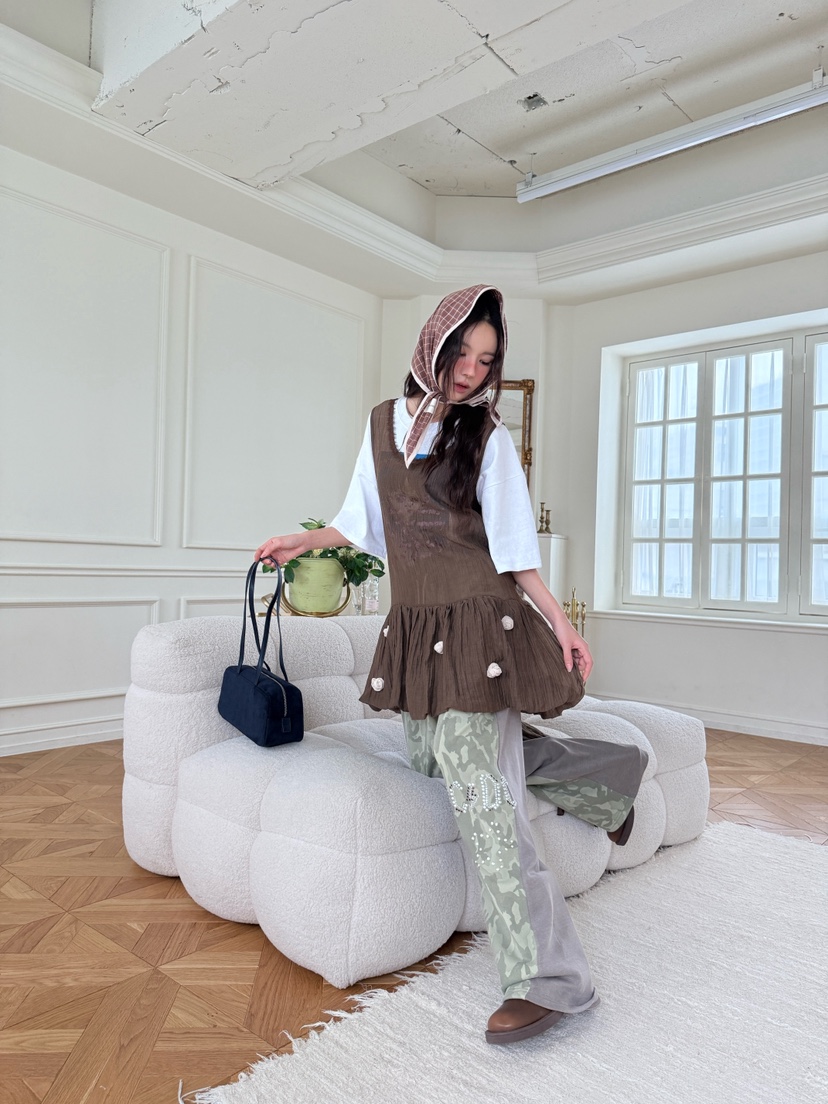 MAISONDEGLORY東大門㊣實拍女裝新款時尚25秋冬真品休閑褲迷彩MAISON DE GLORY休閑褲