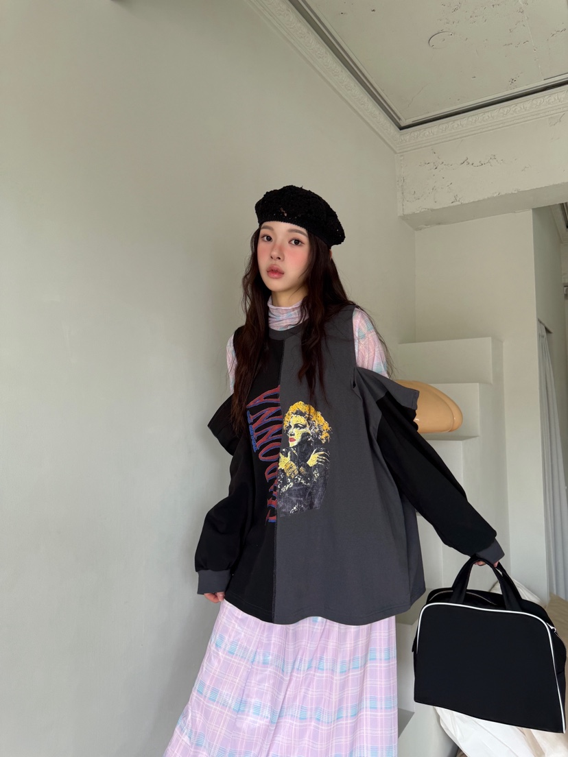 MAISONDEGLORY東大門㊣直郵女裝新品休閑推薦人氣25秋冬長袖T恤MAISON DE GLORY長袖T恤