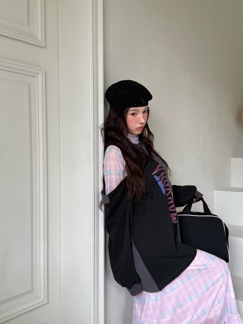 MAISONDEGLORY東大門㊣直郵女裝新品休閑推薦人氣25秋冬長袖T恤MAISON DE GLORY長袖T恤