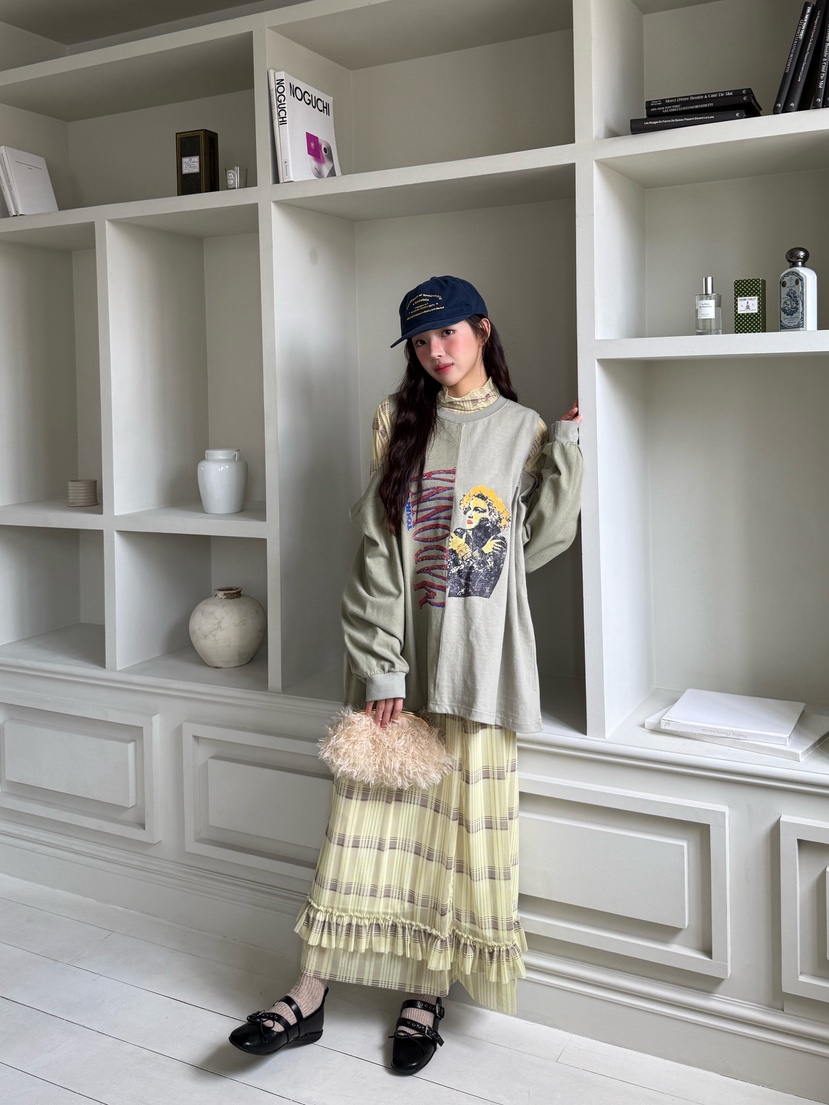 MAISONDEGLORY東大門㊣直郵女裝新品休閑推薦人氣25秋冬長袖T恤MAISON DE GLORY長袖T恤