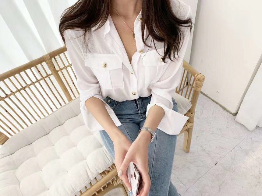 EIGHTGLOW東大門㊣實拍女裝新品25秋冬休閑人氣職業襯衫蕾絲衫EIGHTGLOW襯衫/蕾絲衫