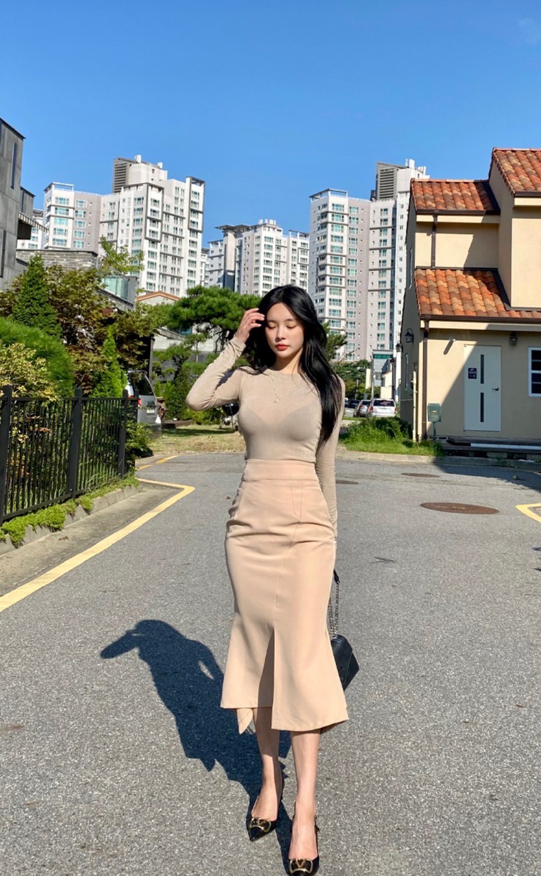 EIGHTGLOW韓國代購㊣女士新品推薦職業25秋冬時尚半身裙中短裙EIGHTGLOW半身裙/中短裙