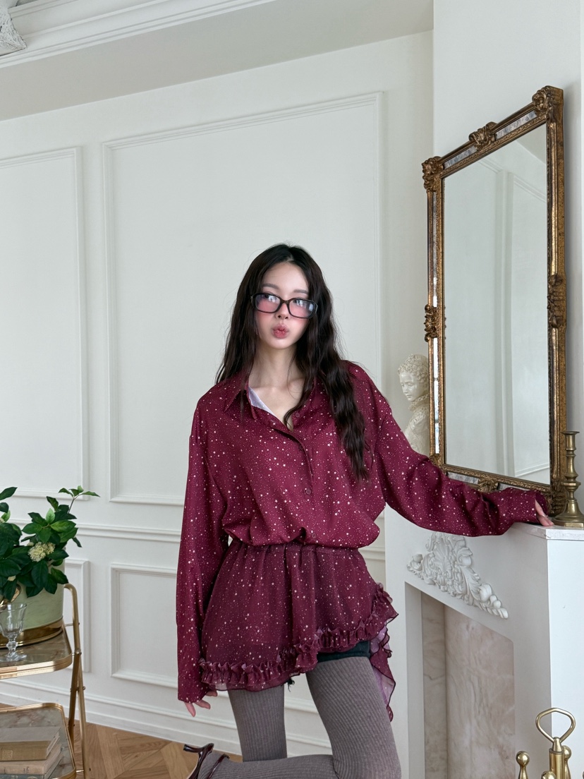 MAISONDEGLORY韓國直郵㊣女裝新品人氣25秋冬推薦襯衫蕾絲衫MAISON DE GLORY襯衫/蕾絲衫