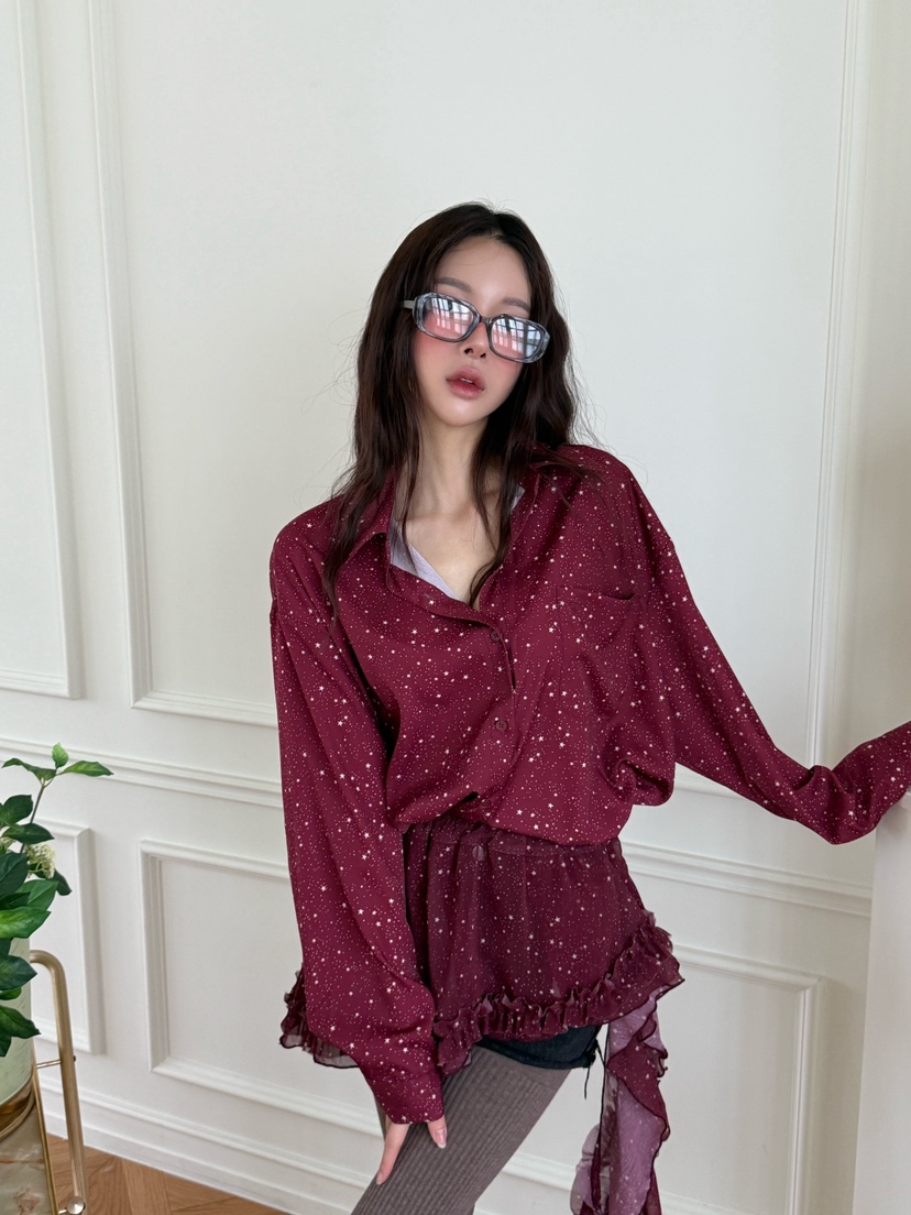 MAISONDEGLORY韓國直郵㊣女裝新品人氣25秋冬推薦襯衫蕾絲衫MAISON DE GLORY襯衫/蕾絲衫