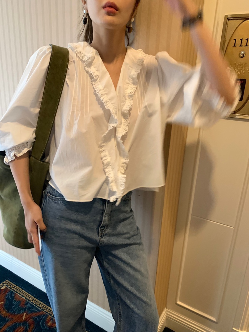 GILLI韓國直郵㊣女士新品真品推薦休閑熱賣人氣時尚襯衫蕾絲衫GILLI襯衫/蕾絲衫