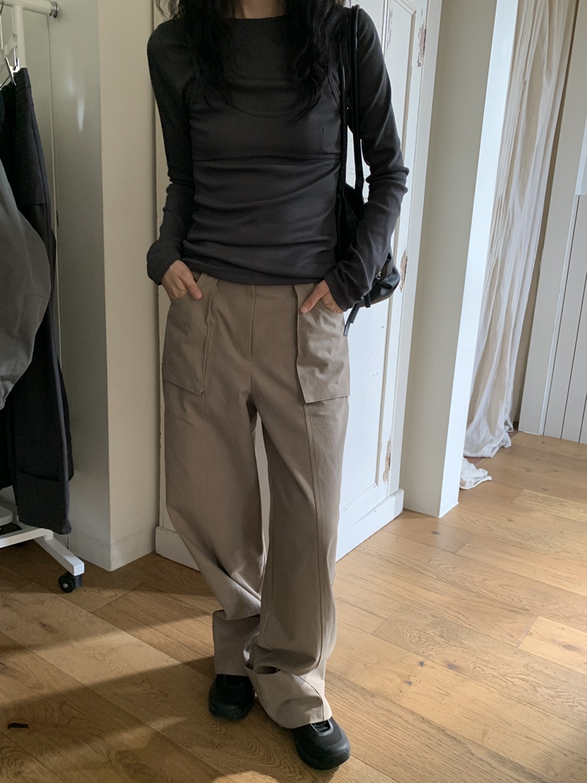 OURS韓國直郵㊣女裝新品職業熱賣真品時尚25秋冬休閑休閑褲OURS休閑褲