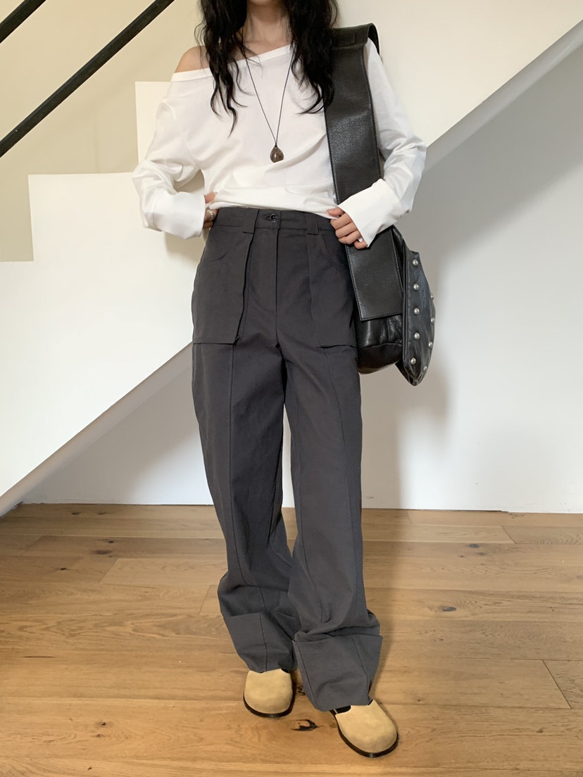 OURS韓國直郵㊣女裝新品職業熱賣真品時尚25秋冬休閑休閑褲OURS休閑褲