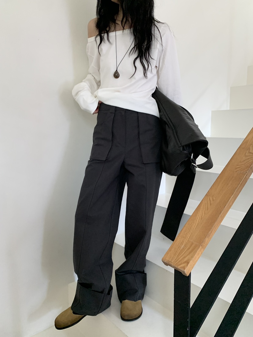 OURS韓國直郵㊣女裝新品職業熱賣真品時尚25秋冬休閑休閑褲OURS休閑褲