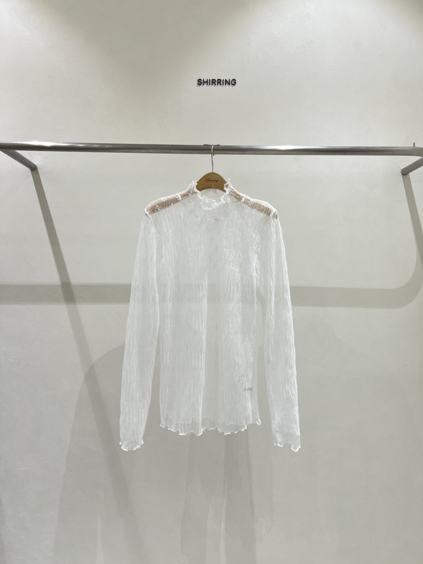 SHIRRING東大門㊣代購女裝新款25秋冬真品推薦休閑襯衫蕾絲衫SHIRRING襯衫/蕾絲衫圖色2