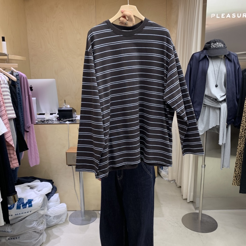 PLEASURE東大門㊣實拍女裝新品時尚真品25秋冬熱賣推薦長袖T恤PLEASURE長袖T恤