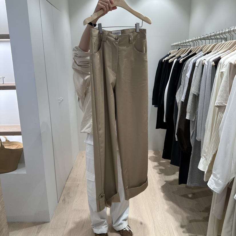LIFFEY韓國代購㊣女裝新款職業休閑熱賣真品時尚休閑褲紐扣LIFFEY休閑褲圖色2