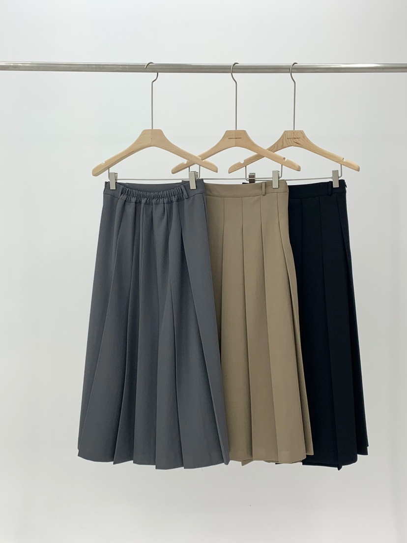 ANDYOUBROWN東大門㊣代購女士新品休閑推薦職業25秋冬長裙百褶ANDYOUBROWN長裙