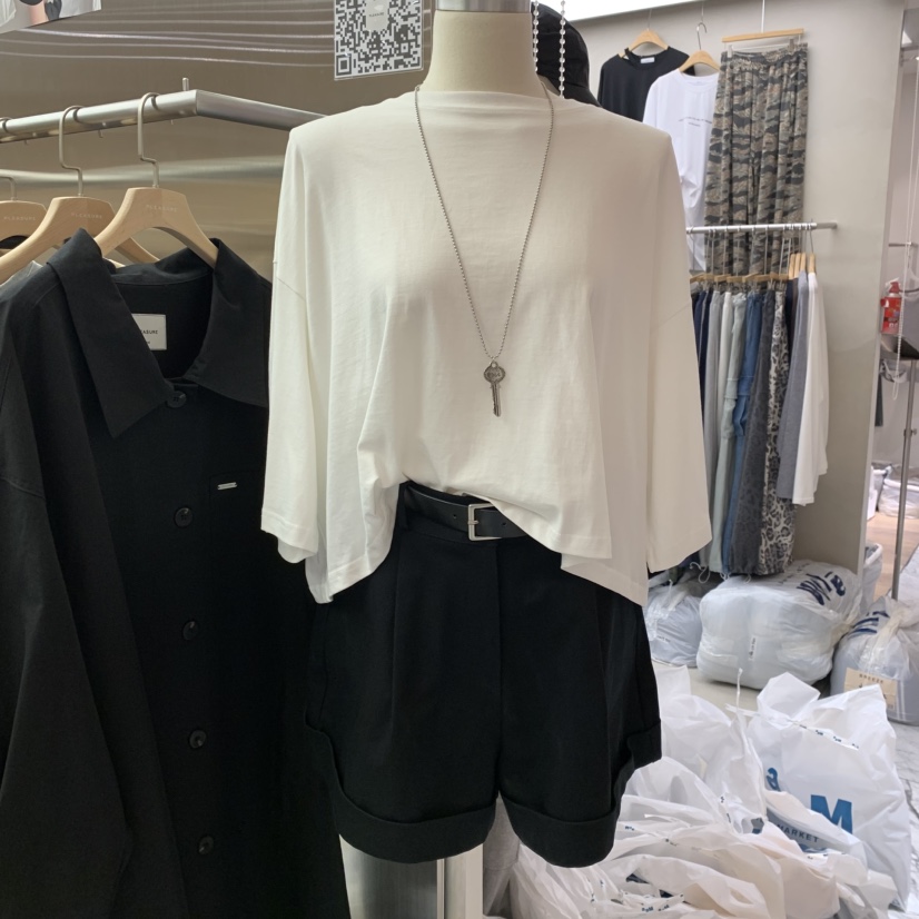 PLEASURE東大門㊣直郵女士新品熱賣真品職業休閑長袖T恤短款PLEASURE長袖T恤圖色4