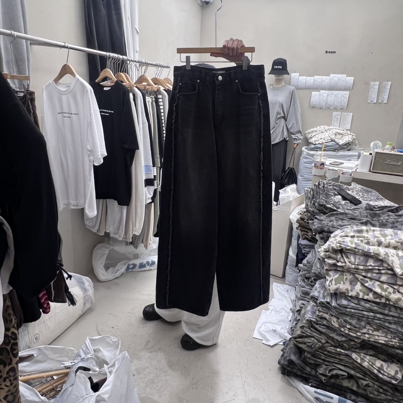 BREEZE東大門㊣代購女士新品25秋冬真品推薦休閑褲水洗牛仔布BREEZE休閑褲圖色2