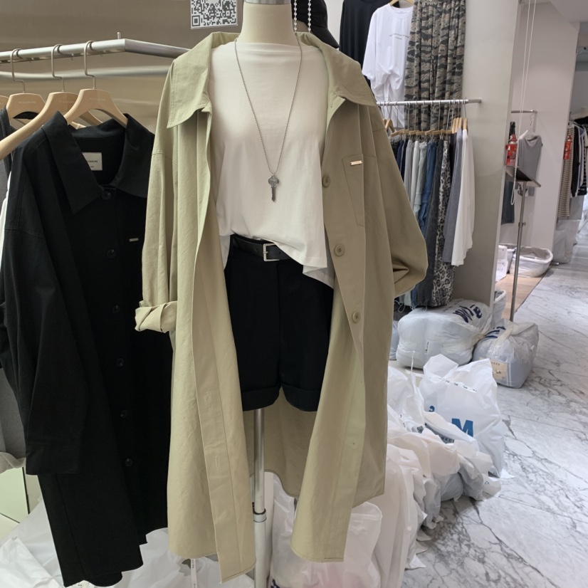 PLEASURE東大門㊣代購女士新款25秋冬休閑時尚推薦長款風衣PLEASURE長款風衣
