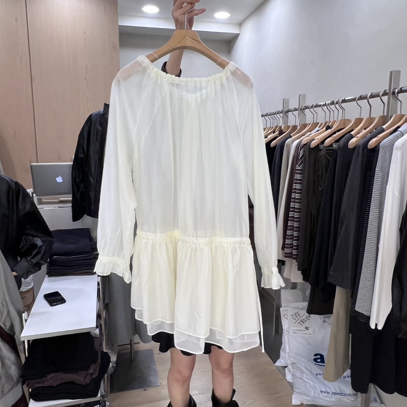 VILLABUTTON東大門㊣代購女裝新品推薦人氣25秋冬連衣裙透視VILLABUTTON連衣裙