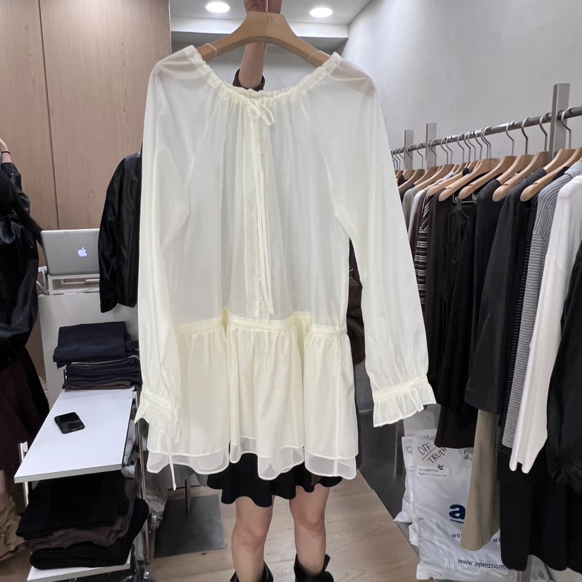 VILLABUTTON東大門㊣代購女裝新品推薦人氣25秋冬連衣裙透視VILLABUTTON連衣裙